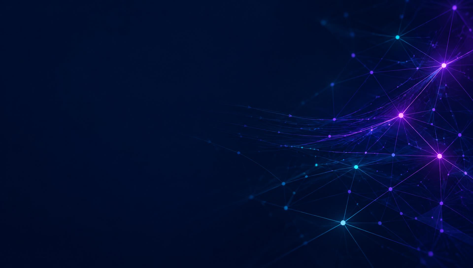 Abstract network of connected AI agent nodes